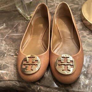 Tory Burch light cognac leather ballet flats 7.5 (GUC)